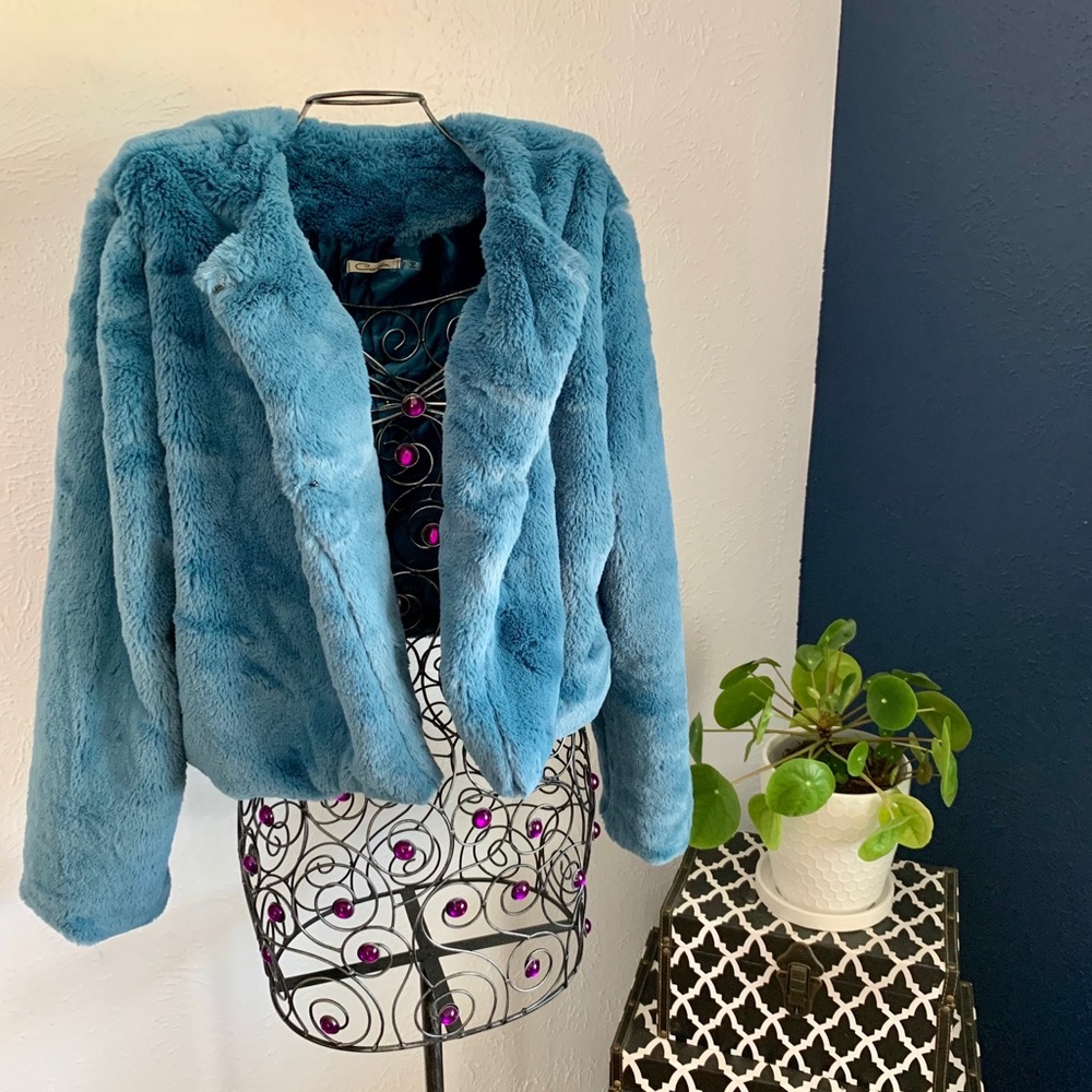Chic Blue Teddy Jacket - Picture 2 of 7
